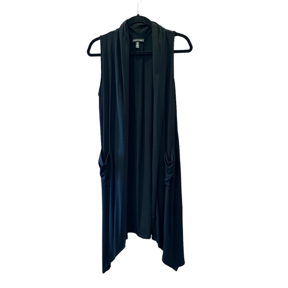 Eileen Fisher Long Vest, Black, Medium, Barely Used